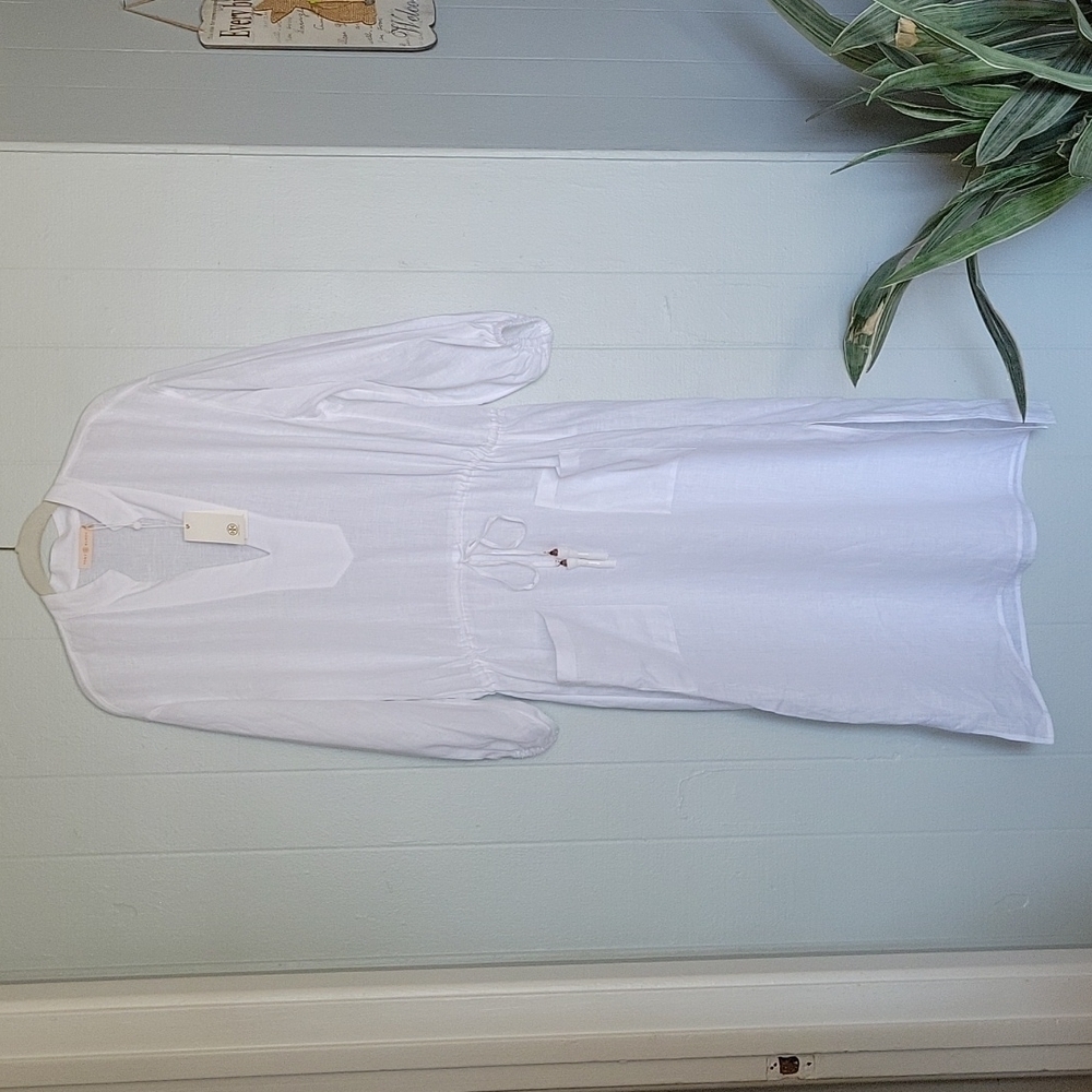 Tory burch white midi tunic linen dress - Picture 13 of 17